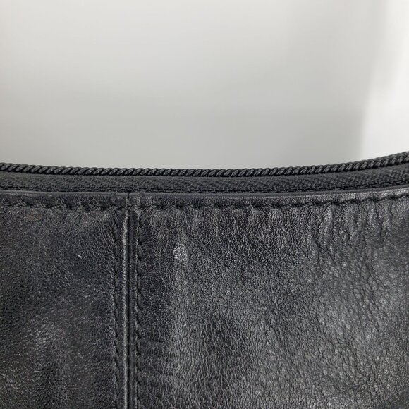 Coach Ashley Black Leather Snake Embossed Accent Gold Hardware Shoulder Purse - Picture 7 of 12